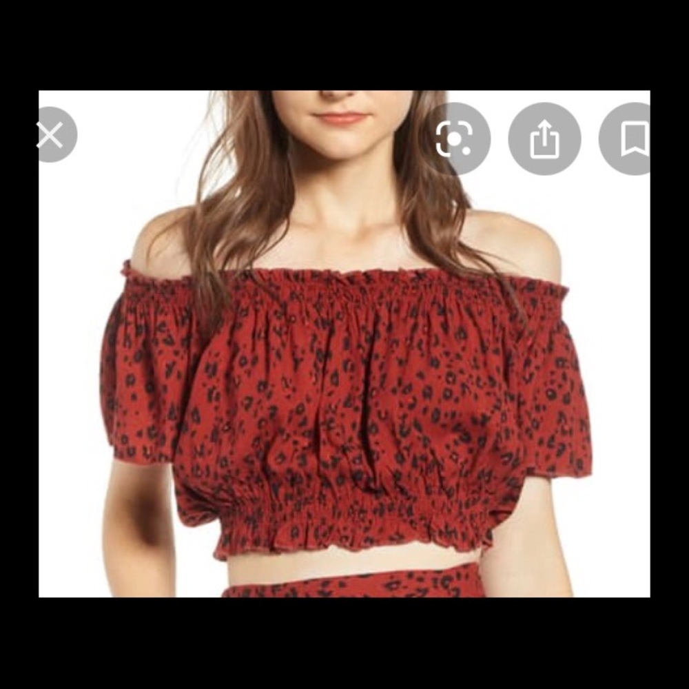 Orange cheetah print crop top